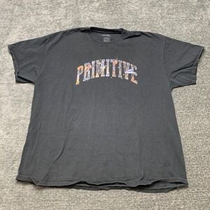 Primitive Apparel T Shirt Mens 2XL Black Cotton Spellout Logo Streetwear Tee